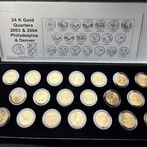 2003- 2004 24 Karat Gold plated State Quarters Collection